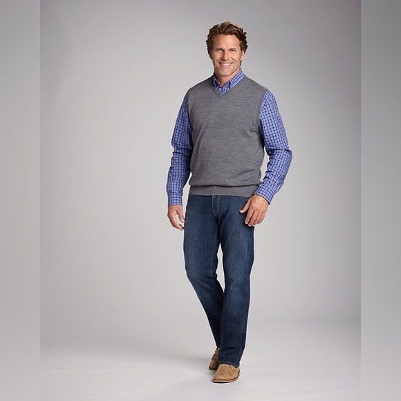 Cutter & Buck Douglas Mens V-neck Vest Merino Wool Blend Gray Size XL - Picture 3 of 10